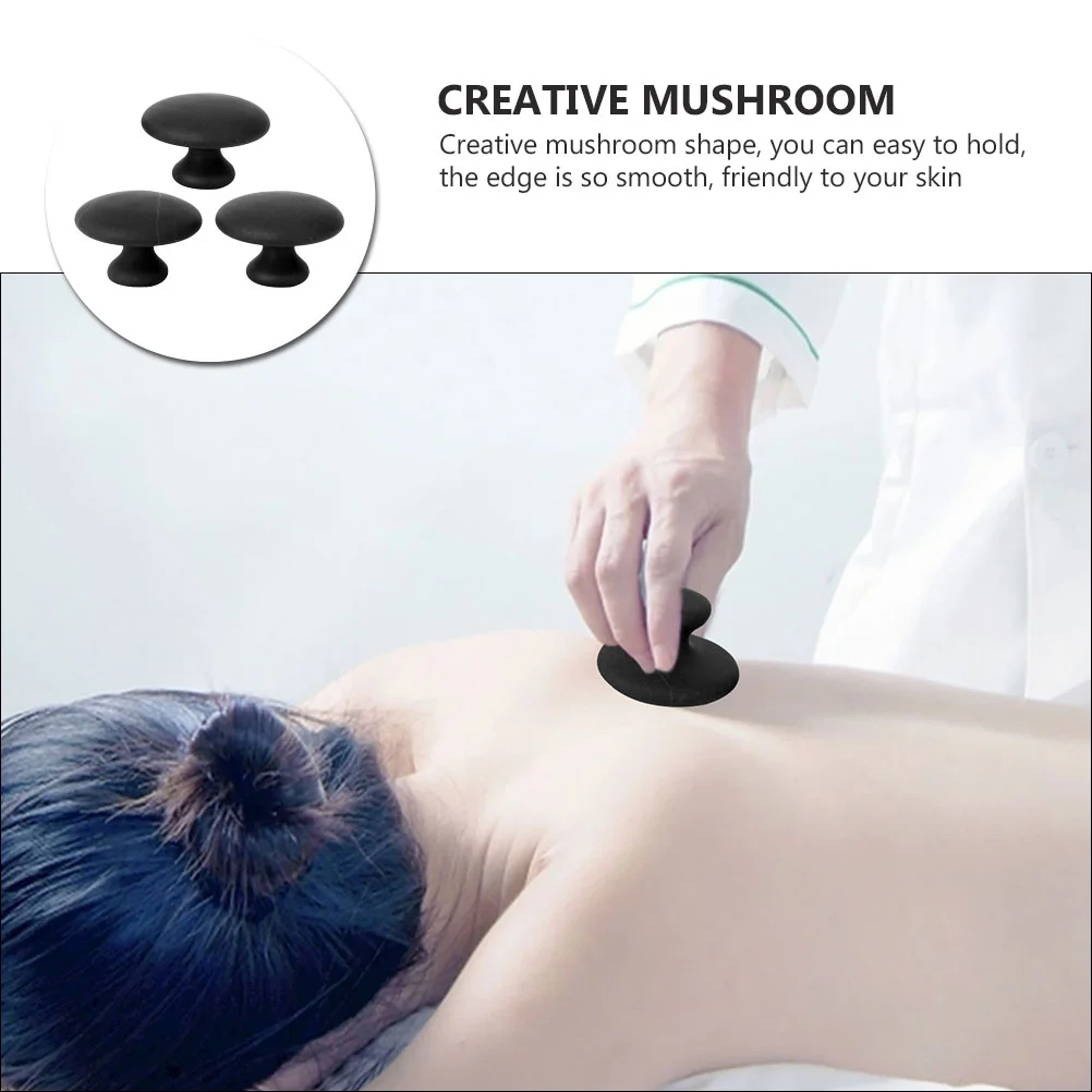 3 Pcs Spa Essential Oil Stone Mushroom Shape Gua Board Massagger Massage Needle Massager Energy Bianstone Relaxing Tool