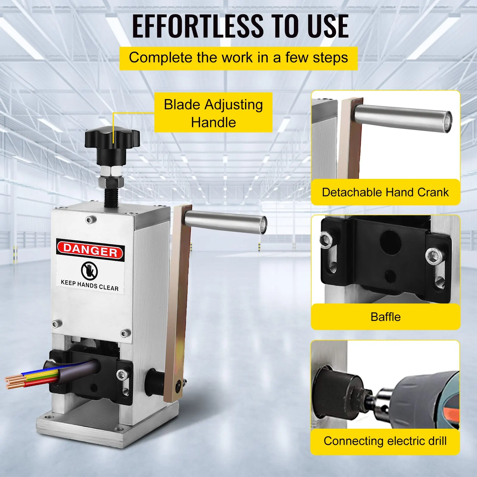 VEVOR Portable Wire Stripping Machine Hand Crank Cable Stripper For metal Wire Recycle Wire Cable Stripper Stripping1.5-25mm