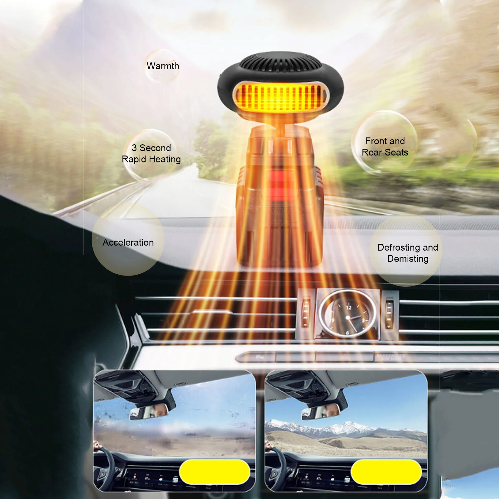 

Портативный автомобильный обогреватель с защитой от опрокидывания, USB, беспроводной, перезаряжаемый, быстрый нагрев, размораживатель для лобового стекла автомобиля, для использования на улице и на стройплощадках