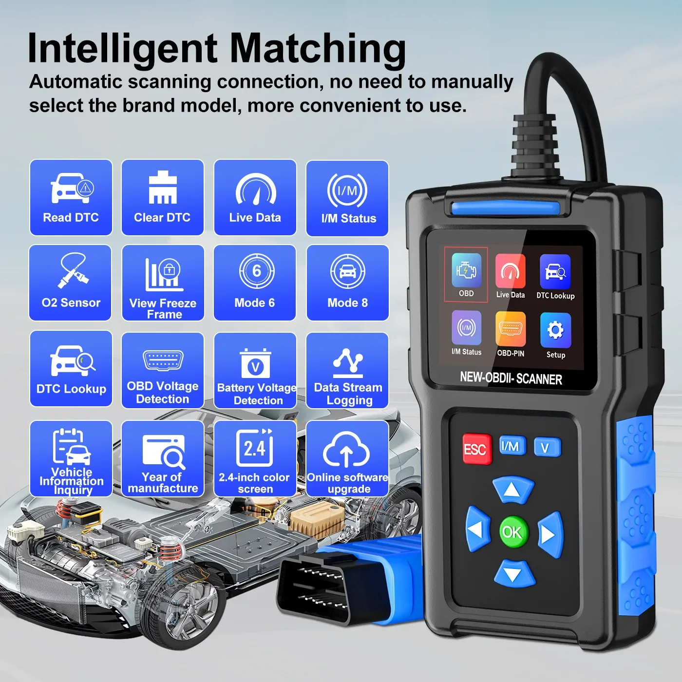 T200 Car Fault Diagnosis Instrument Obd2 Car Engine Detection Car Code Reading Card Scanner