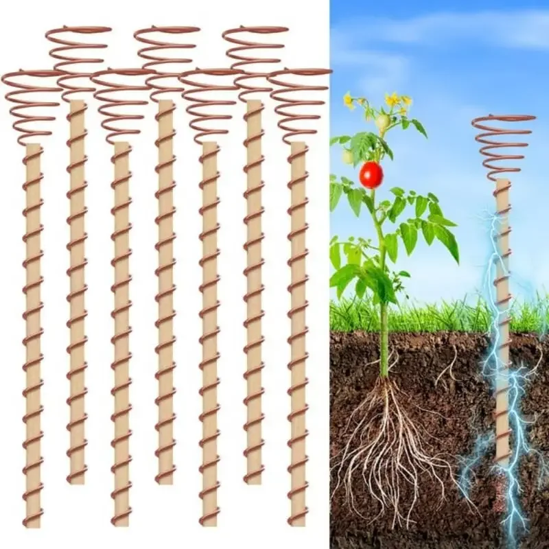 One Thread - Electro Culture Copper Antenna Growing Garden Vegetables Plants Coil Antennas Electroculture Plant Stakes Antennas