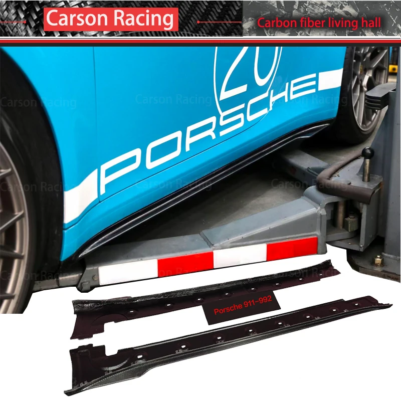 Carbon Bodykit For Porsche 911 992 Real Carbon Fiber Glass Body Kit Side Skirt For Carrera S 992 Side Skirt Racing