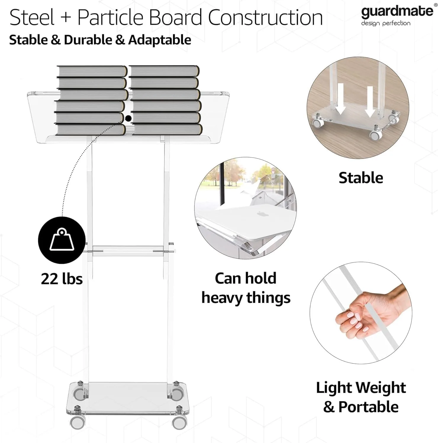 Ultra Clear Acrylic Pulpit Podium Stand | Modern Portable Pulpits for Churches Pastors Modern Classroom Lecterns  Music Wedding