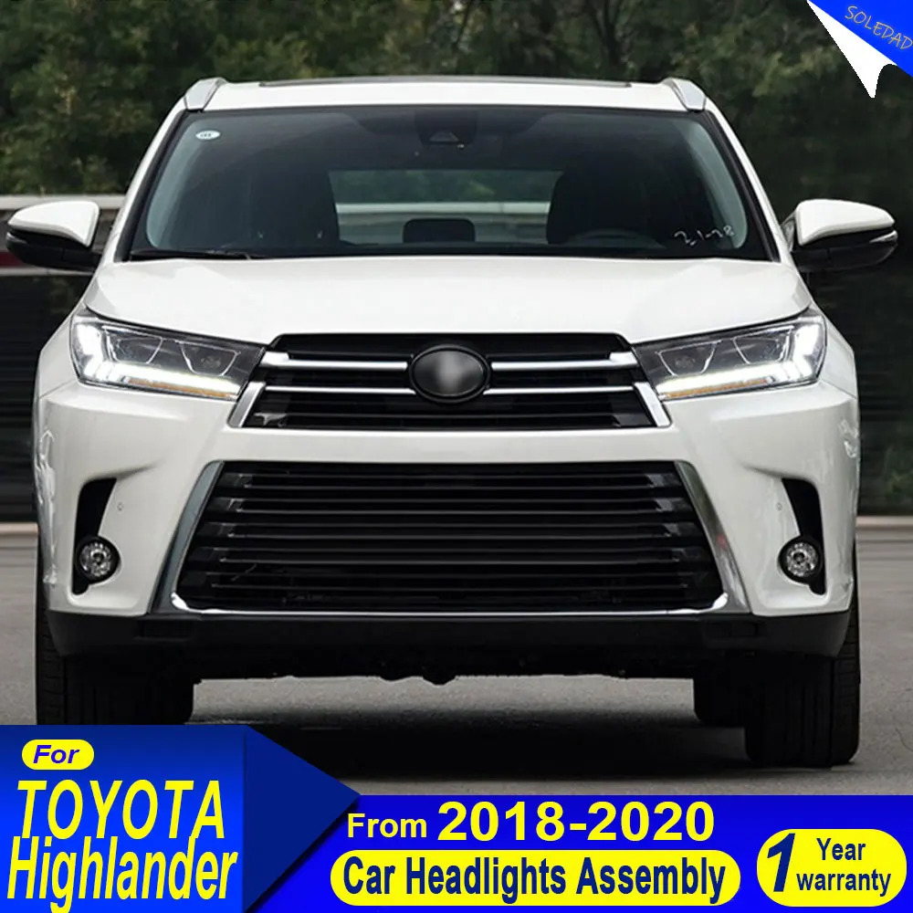 Car Styling Headlight for Toyota Highlander Headlamp 2018 2019 2020 2021 Highlander DRL Turn Signal Low High Beam Projector Lens