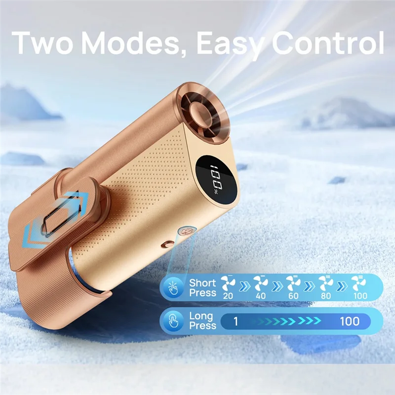 Waist-Hanging Fan Mini Fan Outdoor 100-Speeds High-Speed Wind Portable Power Ultra-Long Battery