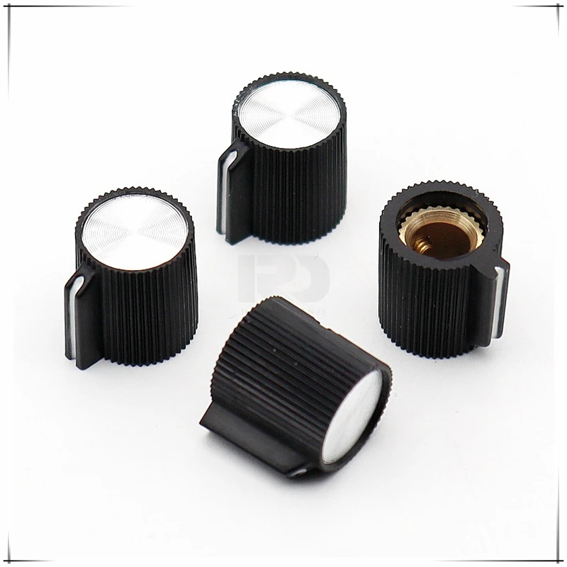 10PCS 13x14mm Plastic Potentiometer Knob Cap 6mm Round Hole Copper Core Knobs Cap for Electronic Instrument Medical Equipment