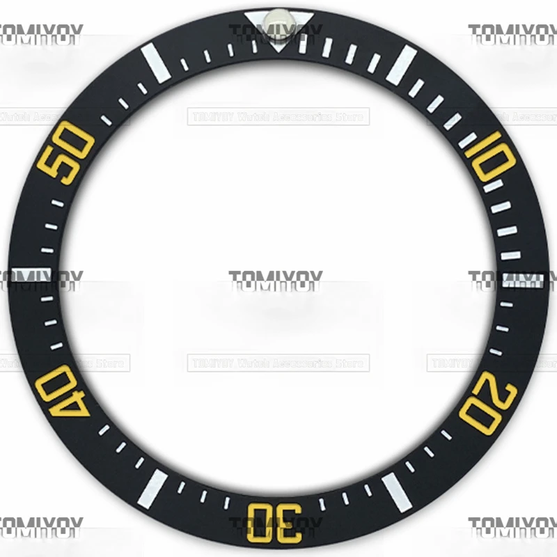 38MM Black Ceramic Sloped Watch Bezel Insert Fit For RLX SEA Mechanical Wristwatch