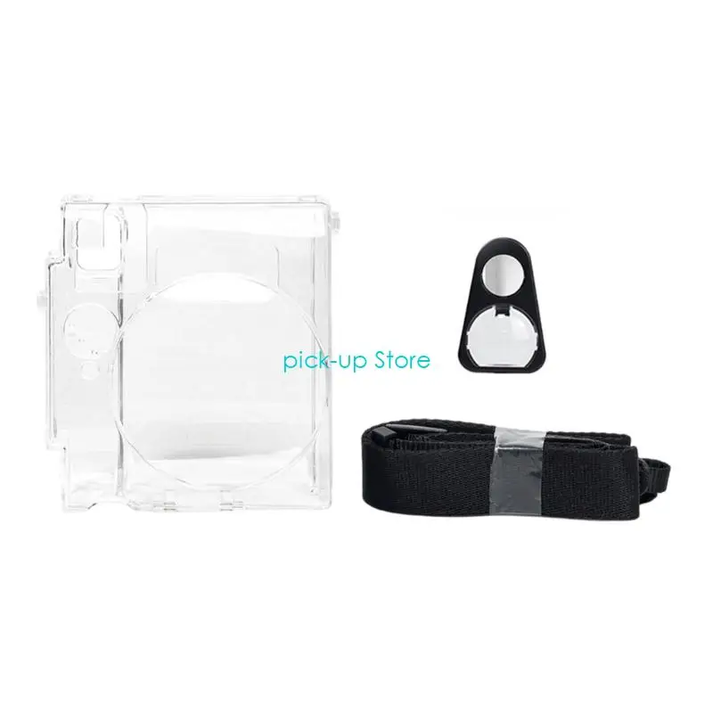 

Q5WA Clear Protective Cover for Mini99 Camera Case with Shoulder Strap Durability Scratch Resistant PC Shell