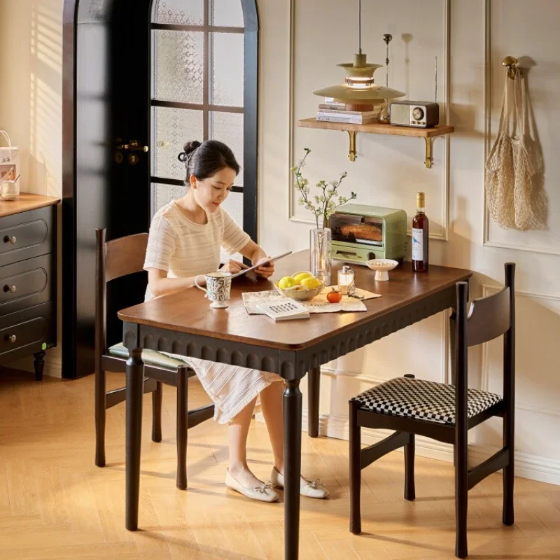 Table dual-purpose rectangular solid wood table 2025 new model