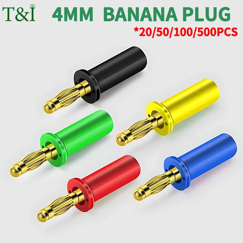 

4mm Banana Plug, Lantern Shaped Speaker Plug, Banana Flanged Copper Plated Welded Integrated Banana Connector Terminal