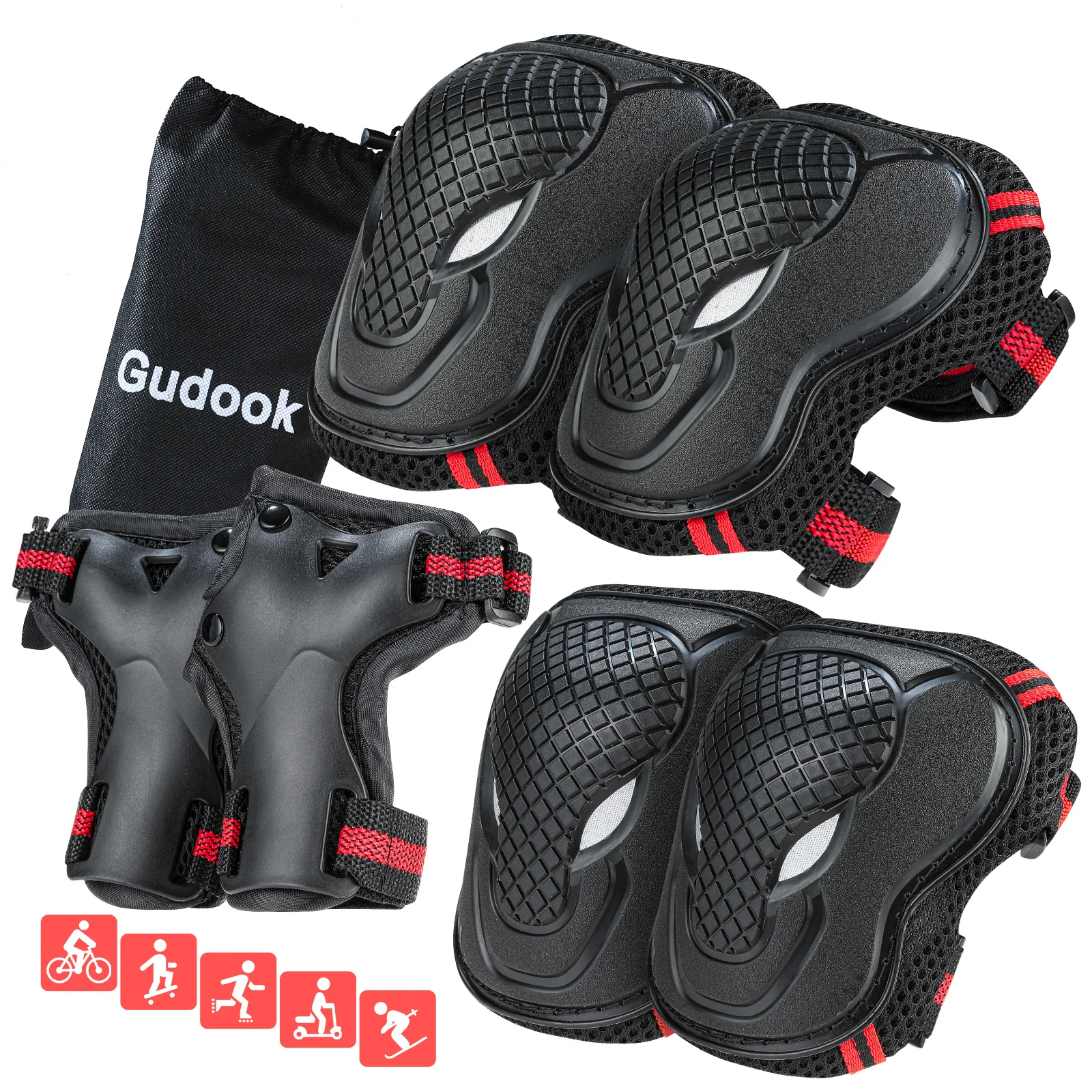 AliExpress GUDOOK Youth & Kids Knee Pads Elbow Pads with Wrist Guards Protective Set for Biking, Cycling, Inline Roller Skating and Multi-Sports
