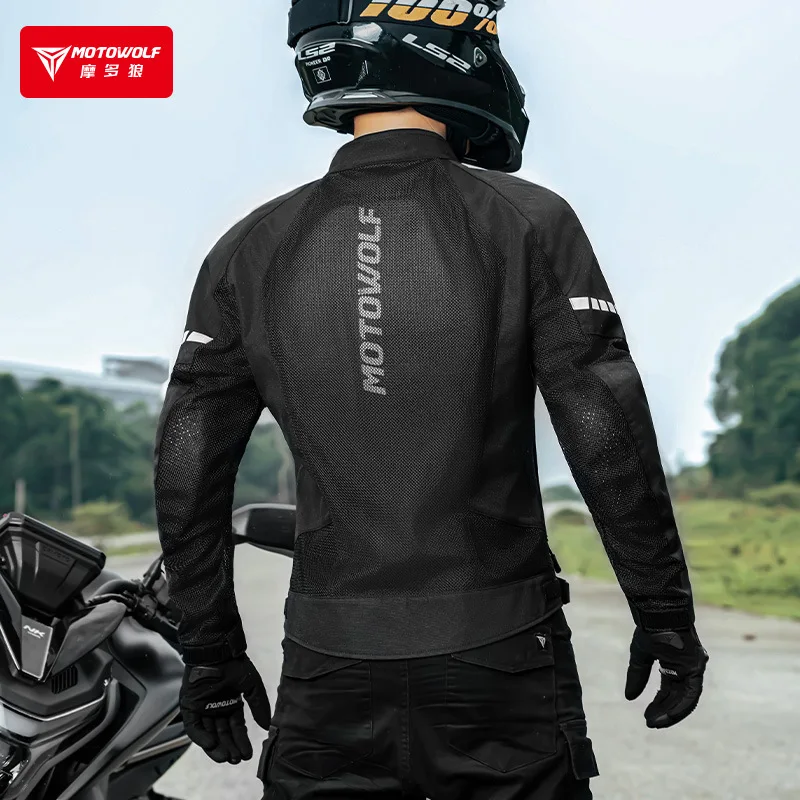 Mesh Breathable Motorcycle Jacket Summer Anti Drop Motorcycle Riding Clothes Outdoor Breathable Knight Motorcycle Riding Jacket