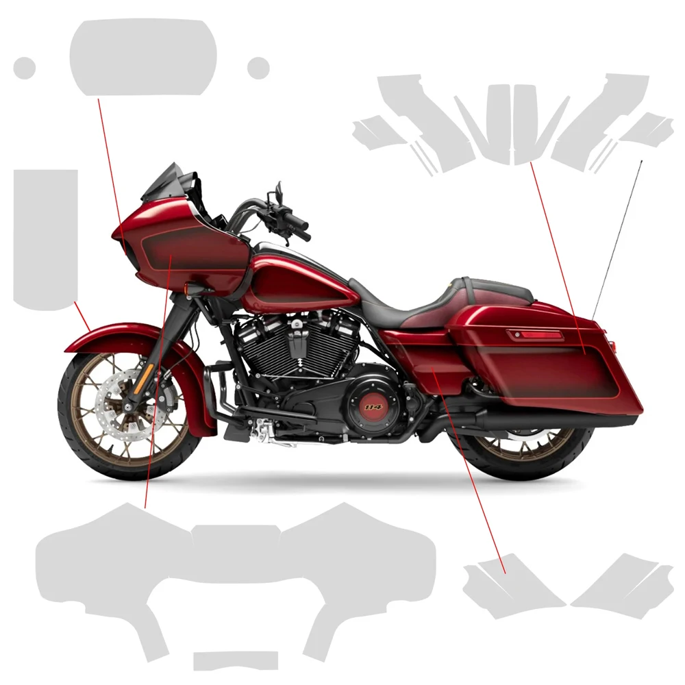 ل هارلي بجولة الطريق الإنزلاق دراجة نارية طبقة حماية الجسم PPF بولي TPU طبقة رقيقة واقية بجولة الطريق الإنزلاق غطاء سيارة غير مرئية #2