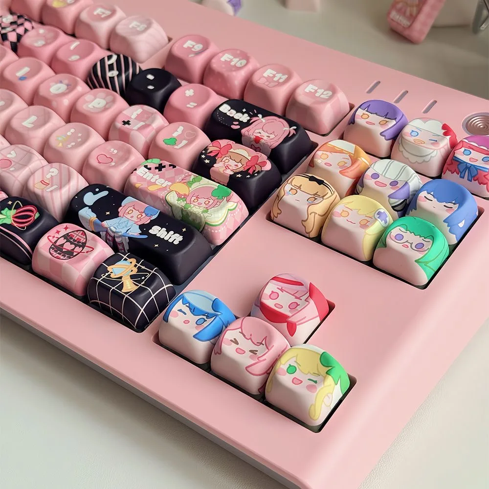 Cute Sweetheart MOA Keycap Set PBT 130 Key Personalized Girl Keycap Suitable for Cherry MX Gamer Mechanical Keyboard Accessories