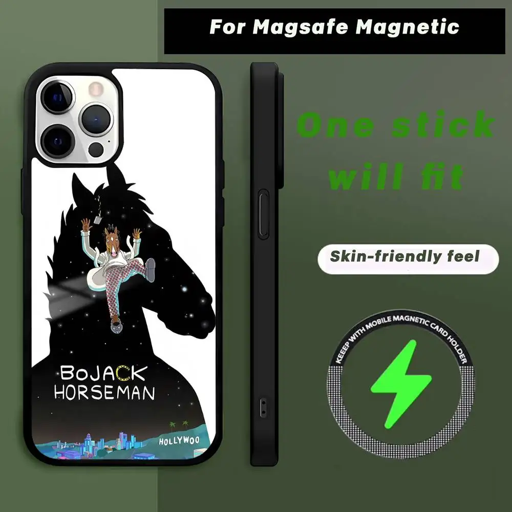 B-ボージャック・ホースマン iPhoneケース MagSafe対応 磁気式 iPhone 16 15 14 13 12 11 Pro Plus Max Mini ワイヤレス充電対応 スマホケース