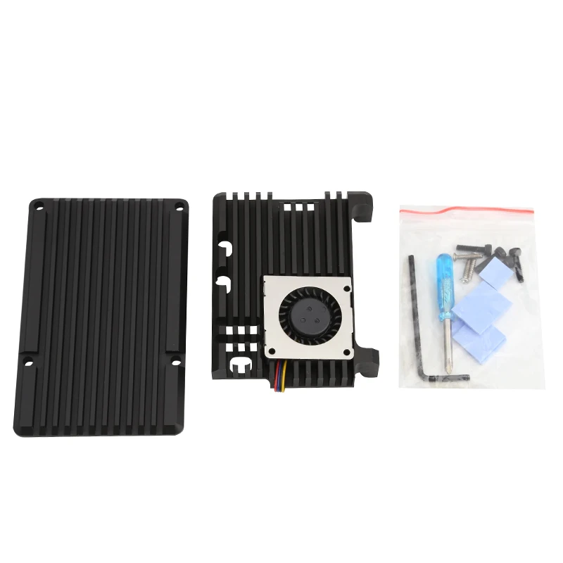 New Aluminum Alloy Case Shell Cooling Radiator with Radial Blower Fan for Raspberry Pi 5