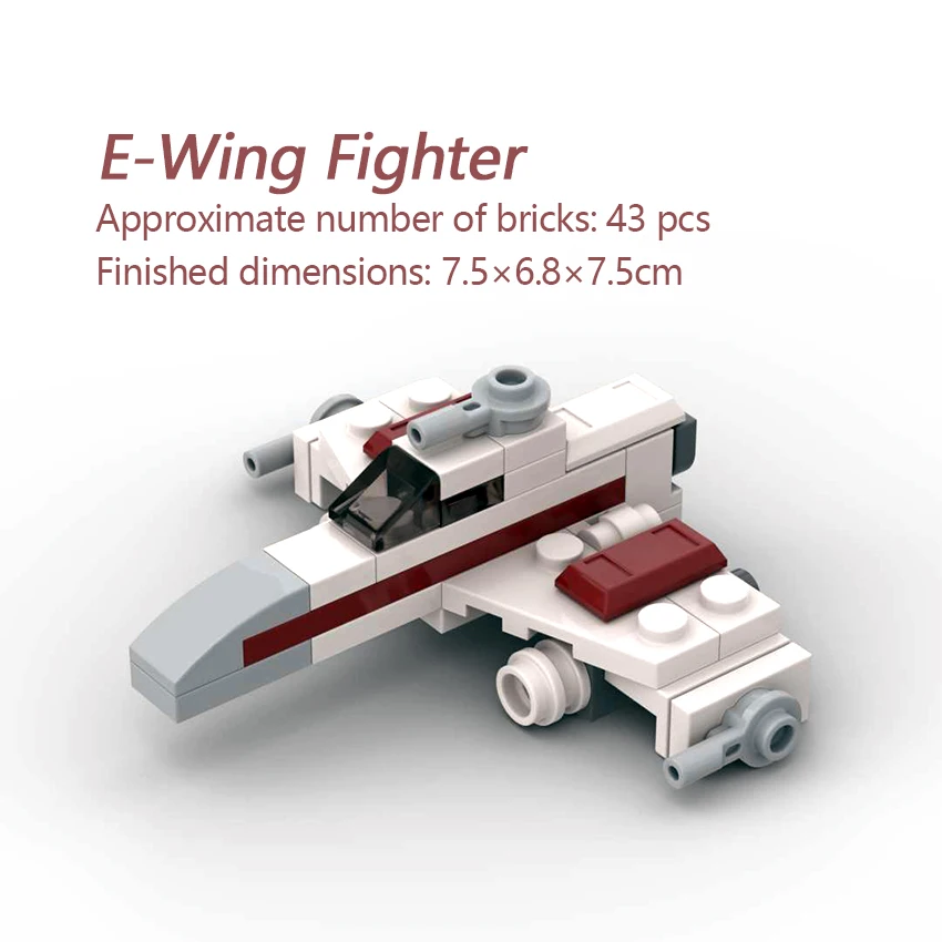 

MOC Building Blocks E-Wing Starfighter Space Superiority Combat Starship Model Assembly Children's Small-Piece Aircraft Toy