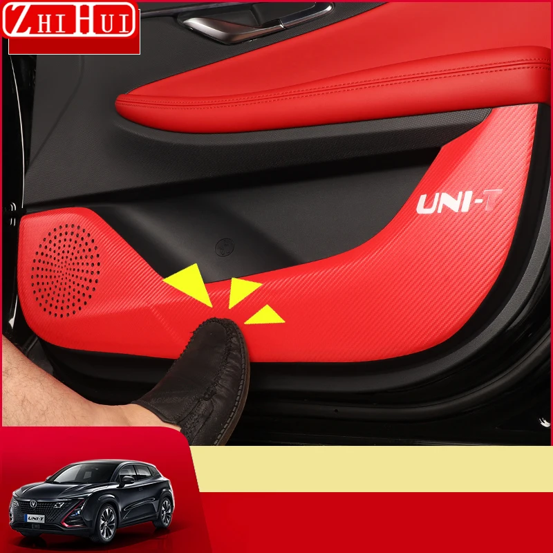 For Changan UNI-T UNIT 2021-2024 Car Leather Door Anti Kick Pad Protection Side Edge Film Protector Stickers Auto Accessories