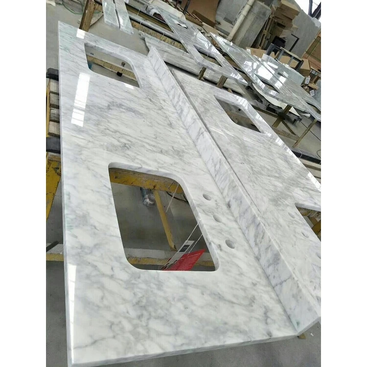 

Столешница для ванной комнаты из белого мрамора