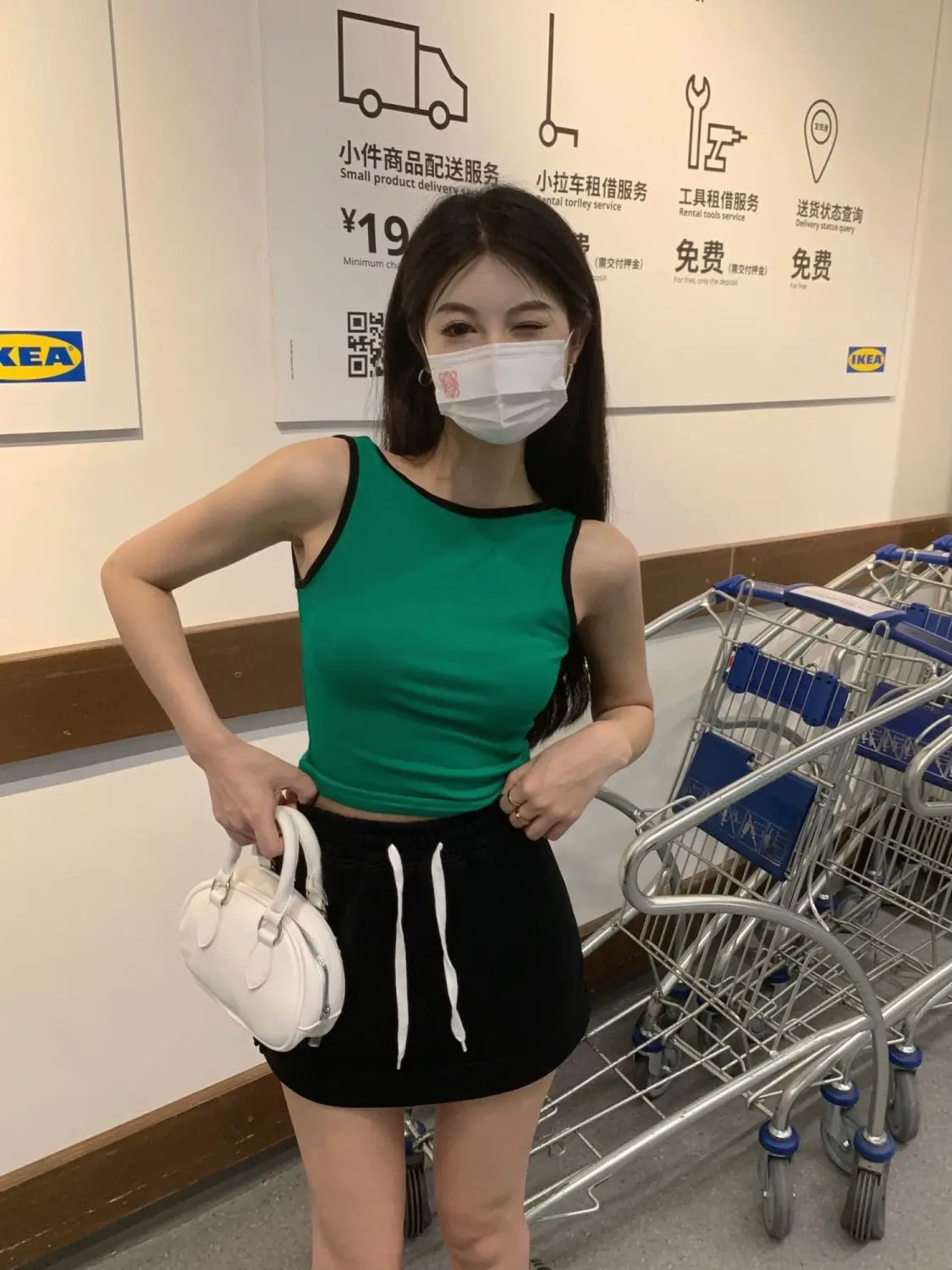 Jupes femmes Rockmore plages paillettes anti-dérapant entraînement sensation fraîche dégradé hanches plafond menthe photo centre-ville brûlant