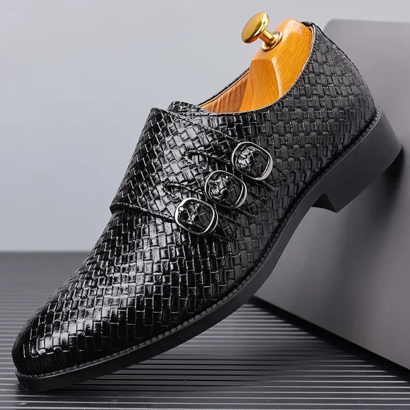 

Men's Dress Shoes Fashion Metal Buckle Leather Shoe Classic Business Casual Shoes for Men Oxford Shoes Big Size48 Zapatos Hombre