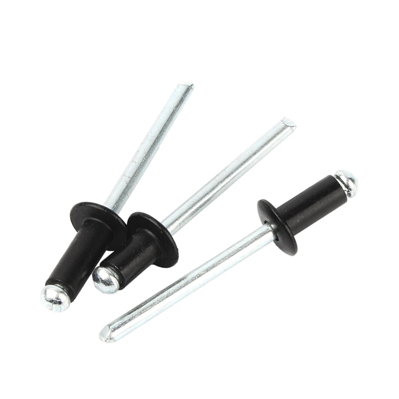 Leijiu M2.4 M2.8 M3.2 M3.6 M4 M5 M6 M6.4 Schwarze Aluminium-Blindnieten mit Pilzkopf und Brechdorn – Detail 2