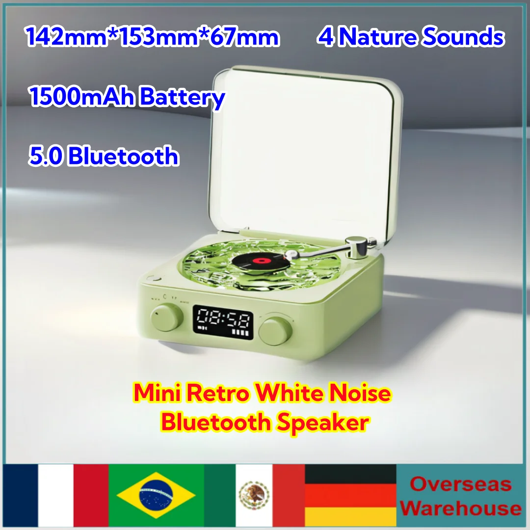 

Mini Bluetooth Speaker Retro White Noise Sound Box With Light Support TF Card Portable Vintage Sleep Aid Speakers Subwoofer