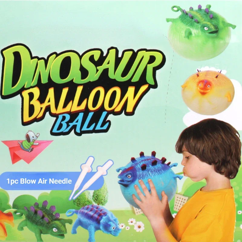 Kids Funny Blowing Animals Inflate Dinosaur Vent Balls Antistress Hand Balloon Fidget Party Sports Games Toys for Children Gift