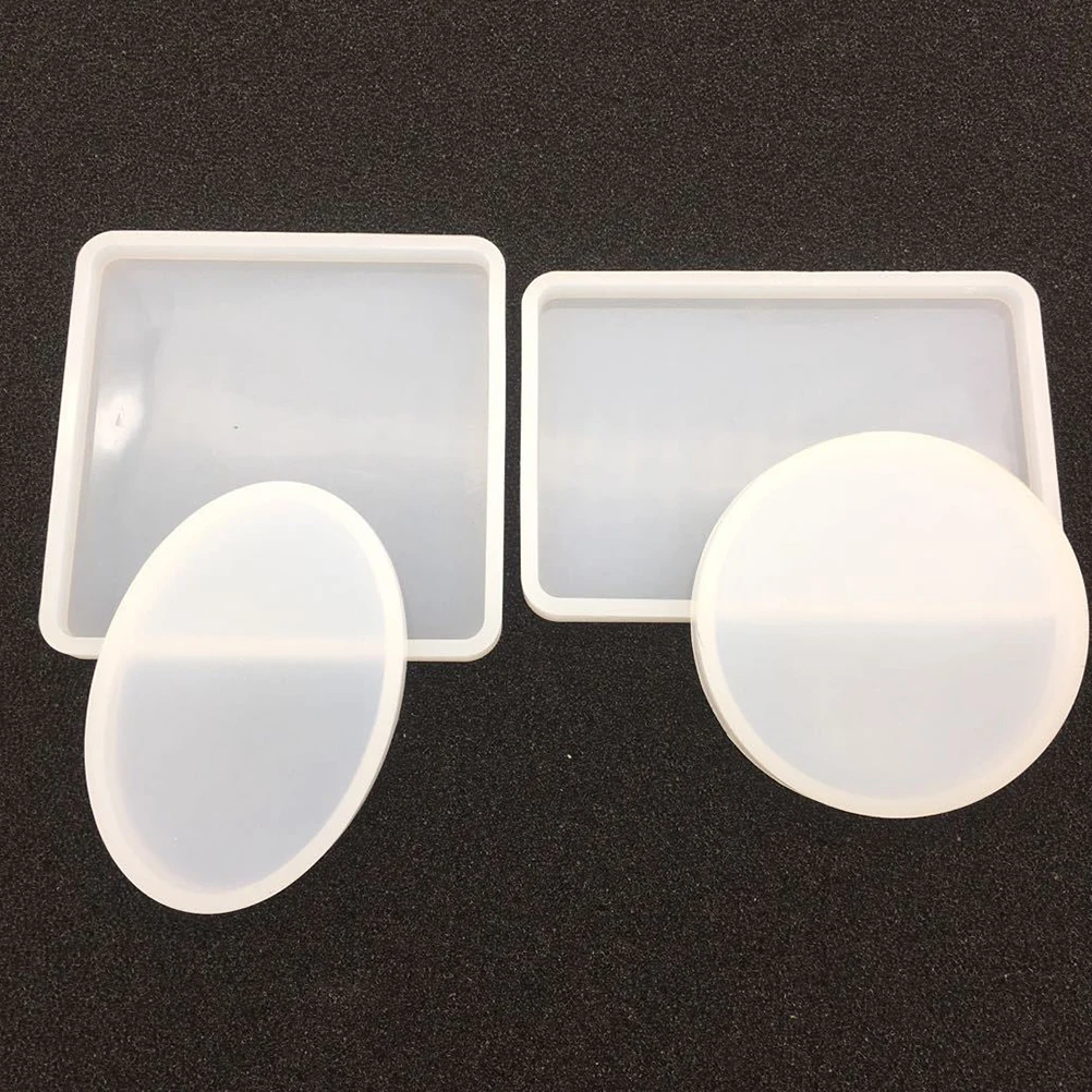 

6pcs Crystal Silicone Mold Transparent Jewelry Coaster Bowl Mat Jewelry Transparent Mold Photo Frame Home DIY Craft Gifts