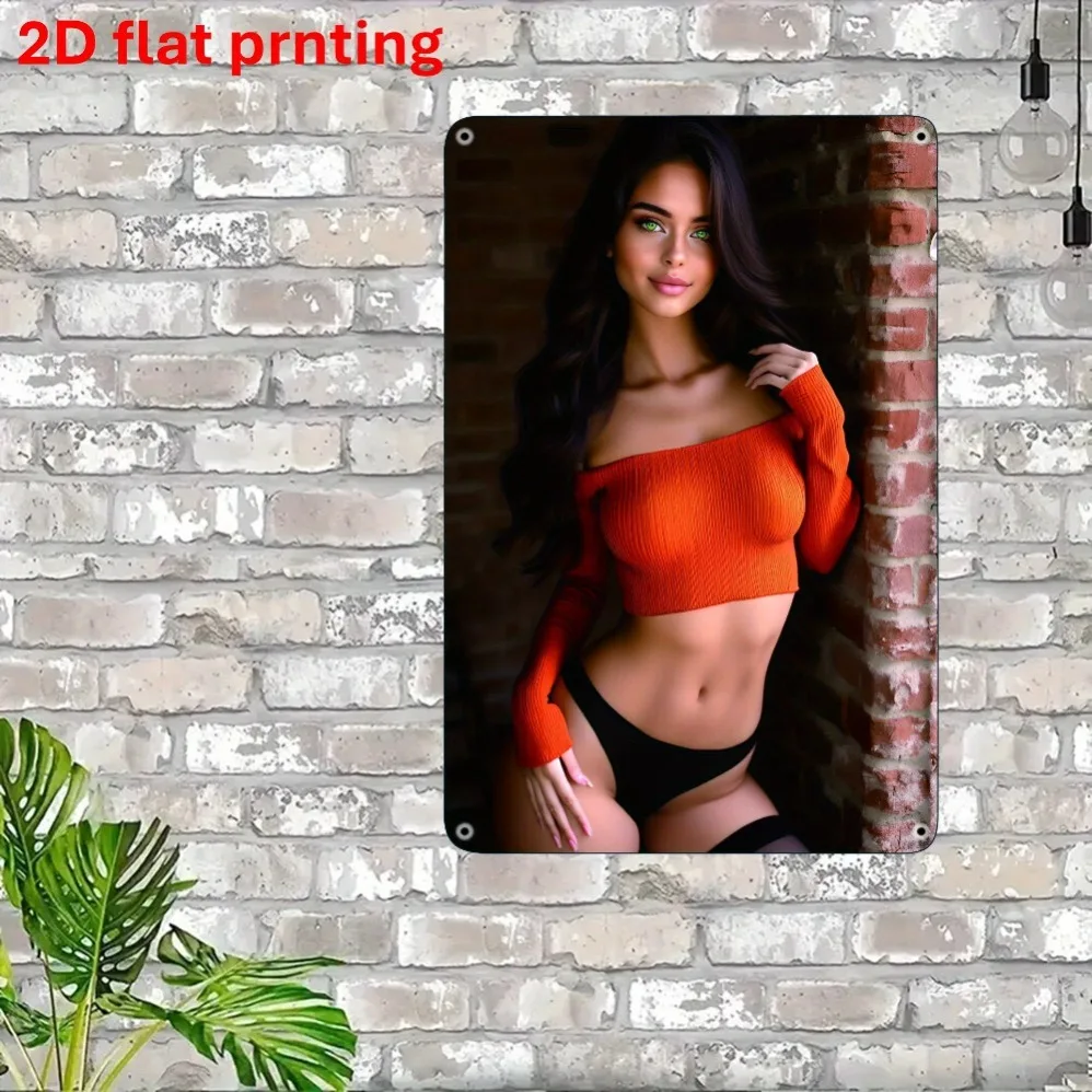 لافتة فنية جدارية معدنية عتيقة مقاس 8 × 12 بوصة - ديكور ريترو مطبوع مسطح ثنائي الأبعاد للمنزل والمقهى والمرآب في الهواء الطلق وحفلات الشاطئ والذكرى السنوية