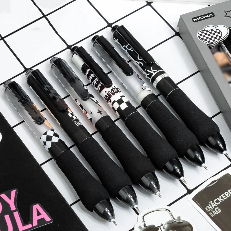 6PCS Cool Girl Cowboy Lori Gothic Style Happy Bear Toy Writing Finger Cherry Protection Gel Pen Caneta Stationery School Supplie