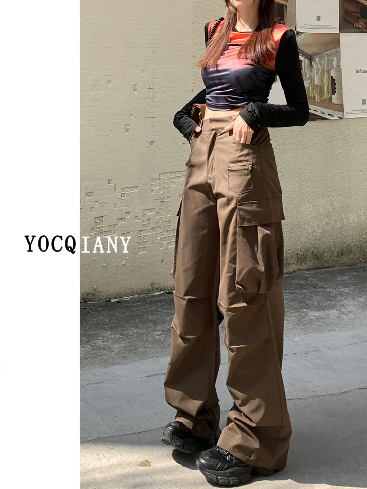 Women's Brown Baggy Pants Vintage Harajuku Sweatpants 90s Aesthetic Oversize Y2k Pants Wide Trousers 2000s Fashion Clothes 2024