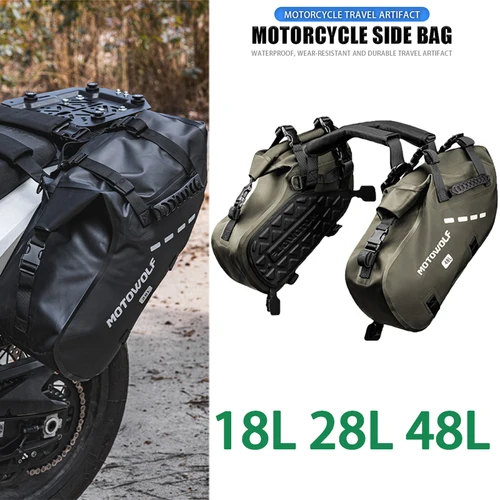 Alforjas universales para equipaje de viaje, impermeables, 18/28/48L, Bolsa lateral para motocicletas, para Yamaha, Honda, Kawasaki