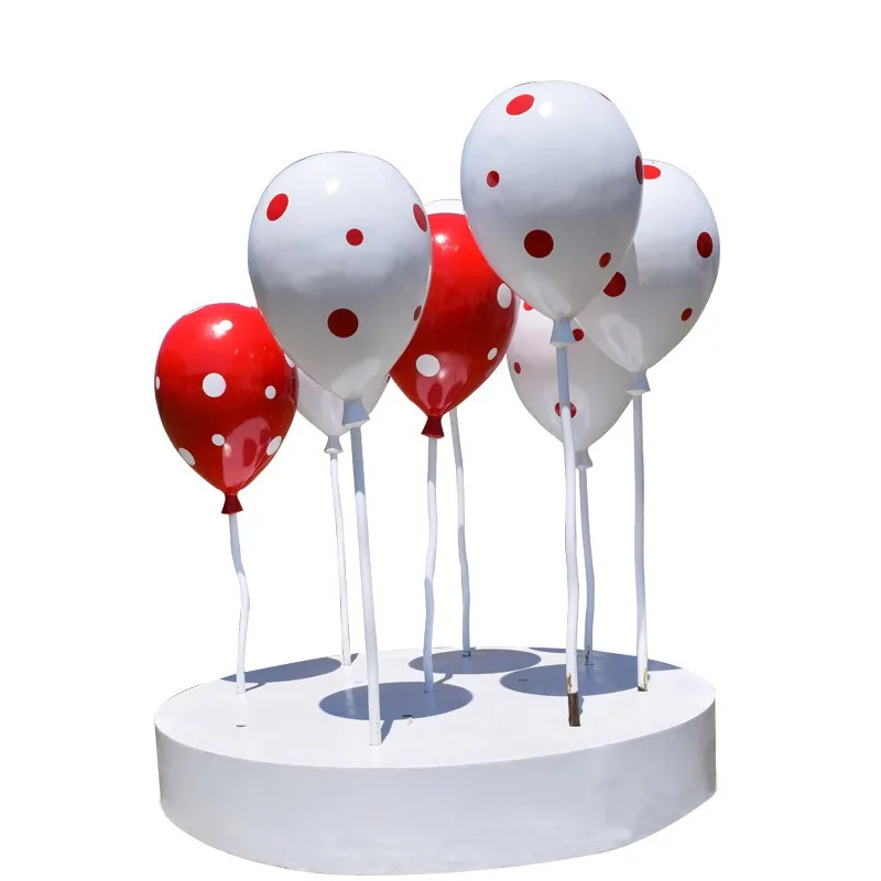 Fiberglass balloon sculpture, painted resin cartoon balloon combination model shopping mall, ornament