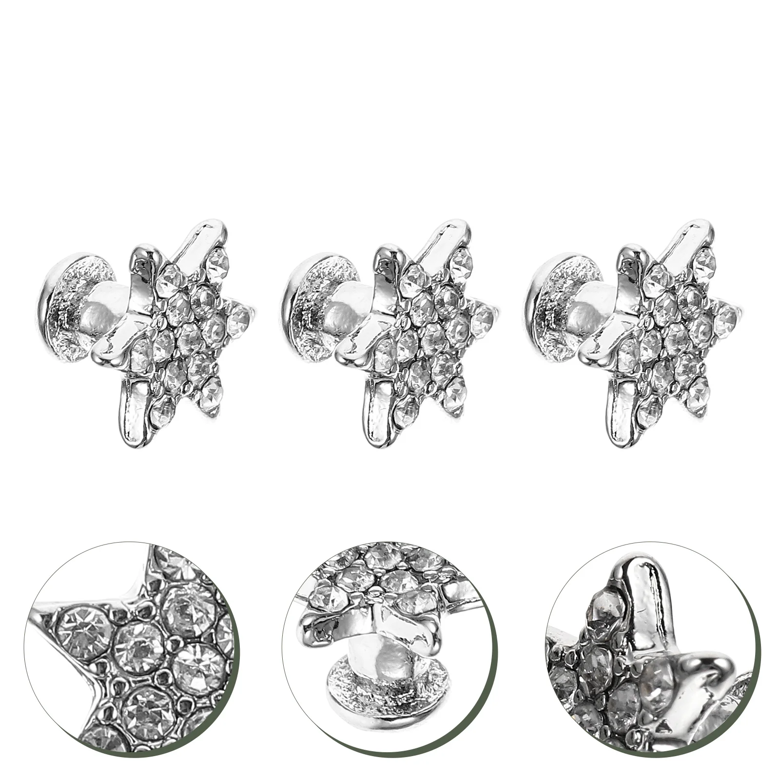 3 قطعة حزام ساعة اليد سحر سيليكون الفرقة ديكور نجمة خماسية مسمار ترصيع سهلة الاستخدام مريحة خفيفة الوزن ساعة الملحقات