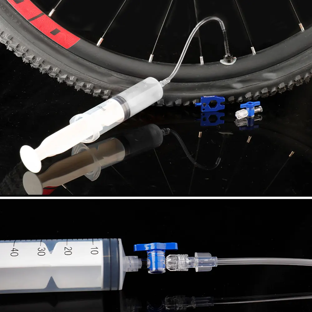 1 Set Mountain Bike Tubeless Tyre Sealant Syringe 60ml Bicycle Tire Fluid Injection Tool Cycling MTB Repair Tool