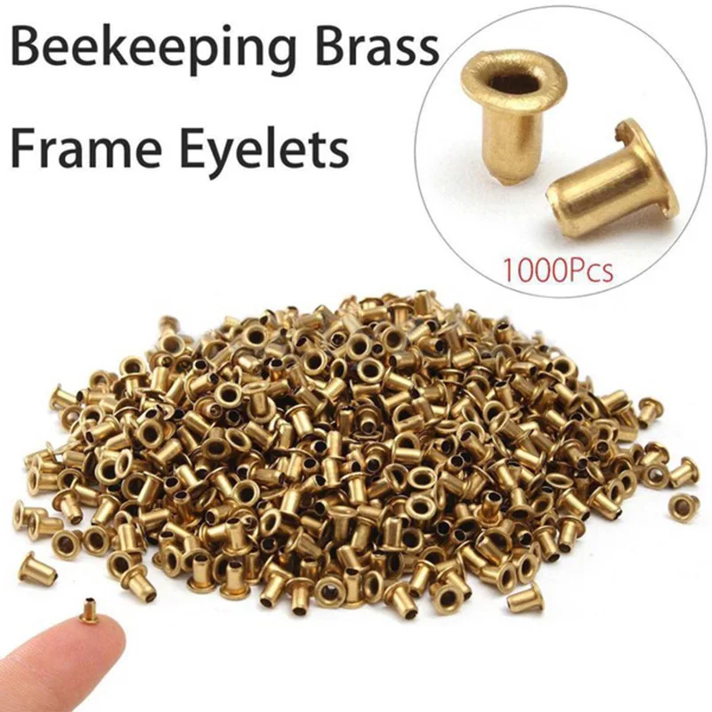 Premium-1000Pcs Copper Beekeeping Eyelets For Frames Bee Hive Equipments Copper Caps
