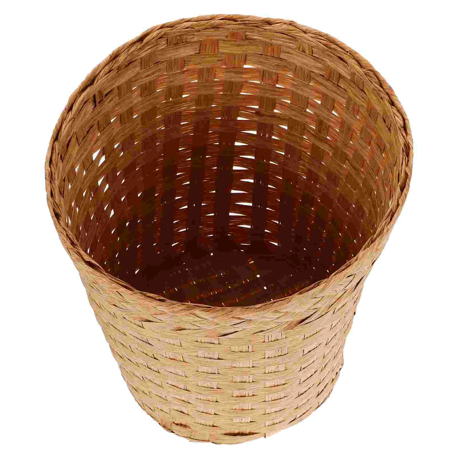 Rattan Handwoven Trash Can Storage Basket Versatile Fruit Bedroom Waste Bins Wicker Living Home Baskets Sundries Planter Pots