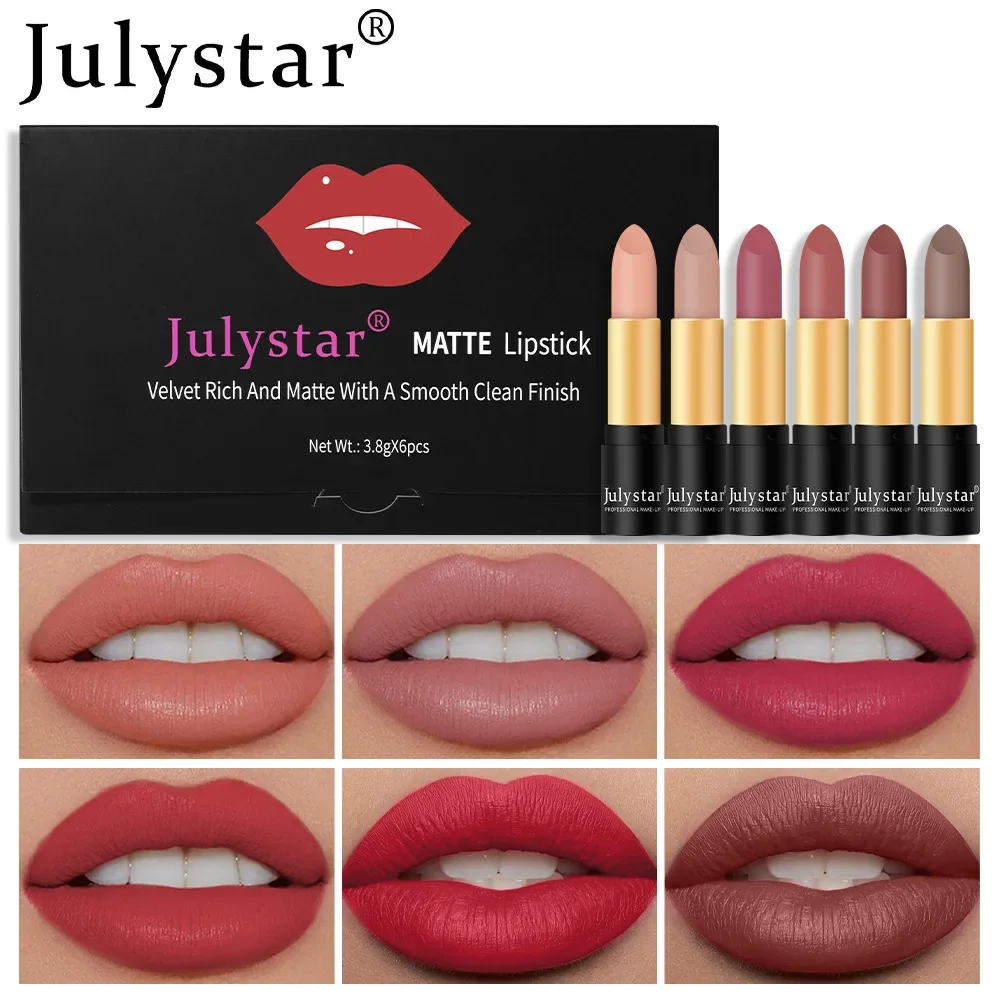 

Julystar Beauty Matte Lipstick Lazy Non-stick Cup Non-Fading Lipstick Six-Color Set