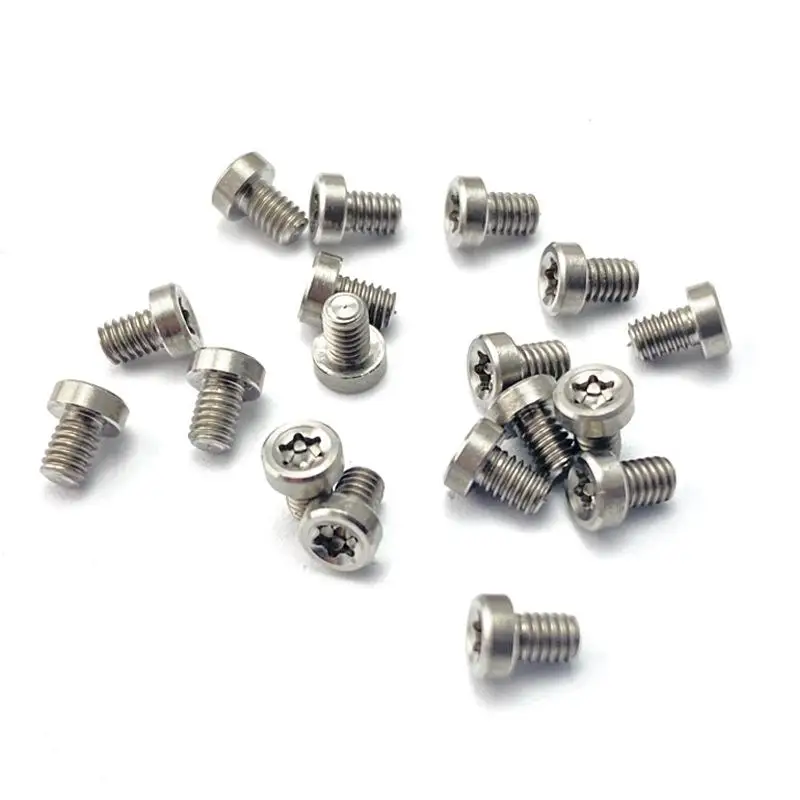 5PCS Titanium Alloy M2.5 T6 Torx Screw Half Round Head M2.5 Thread Screws for Fold Knife Handle Spindle Make Repair Accessories