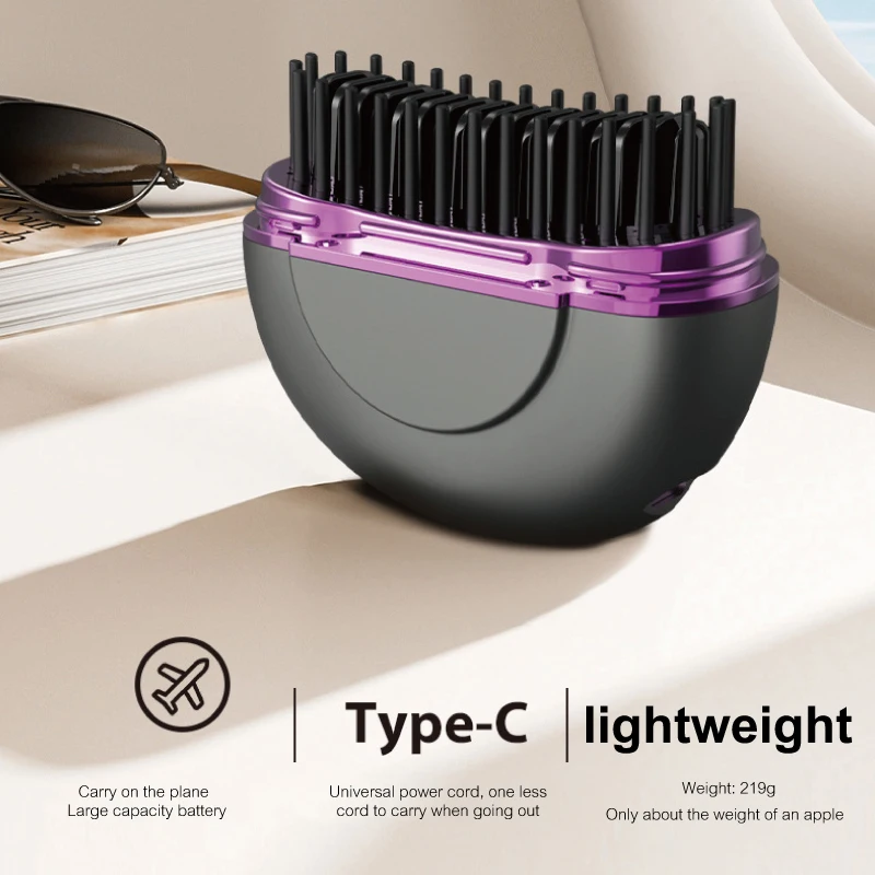 Smart Library Hot Sale Portable Mini Hair Heating Comb Hair Style Tools Wireless Cordless Hair Straightener Brush
