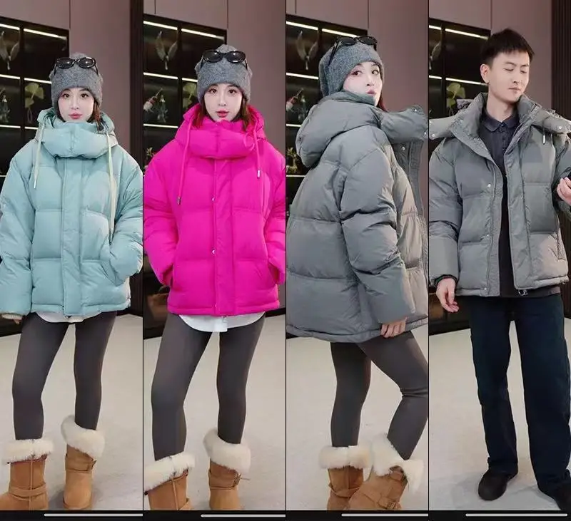 

ort Puffer Jaet 2025, зимняя женская верхняя одежда Thiened со съемным капюшоном, пальто для пар, теплая, удобная посадка
