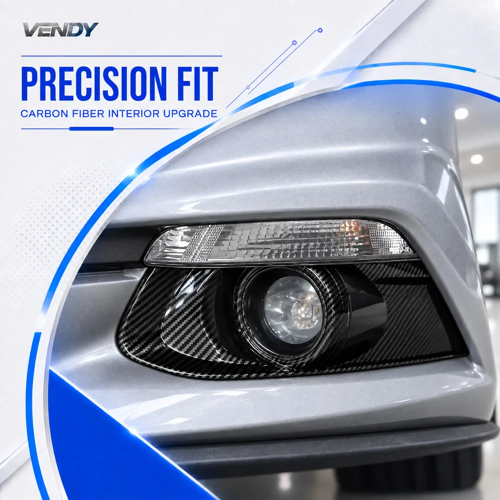 Real Carbon Fiber For Ford Mustang 2015-2017 Fog Light Frame Fog Light Cover DRL Shell Cover Trim Modified Parts Accessories