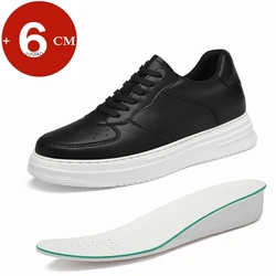 New Sneakers Men Elevator Shoes Hidden Heels Comfortable Breathable Heightening Shoes For Men 6CM Height Increasing White Shoes