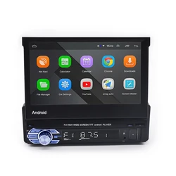 Manual retrátil Touch Screen Car Radio, GPS, DVD Player, Android, 1DIN, 7