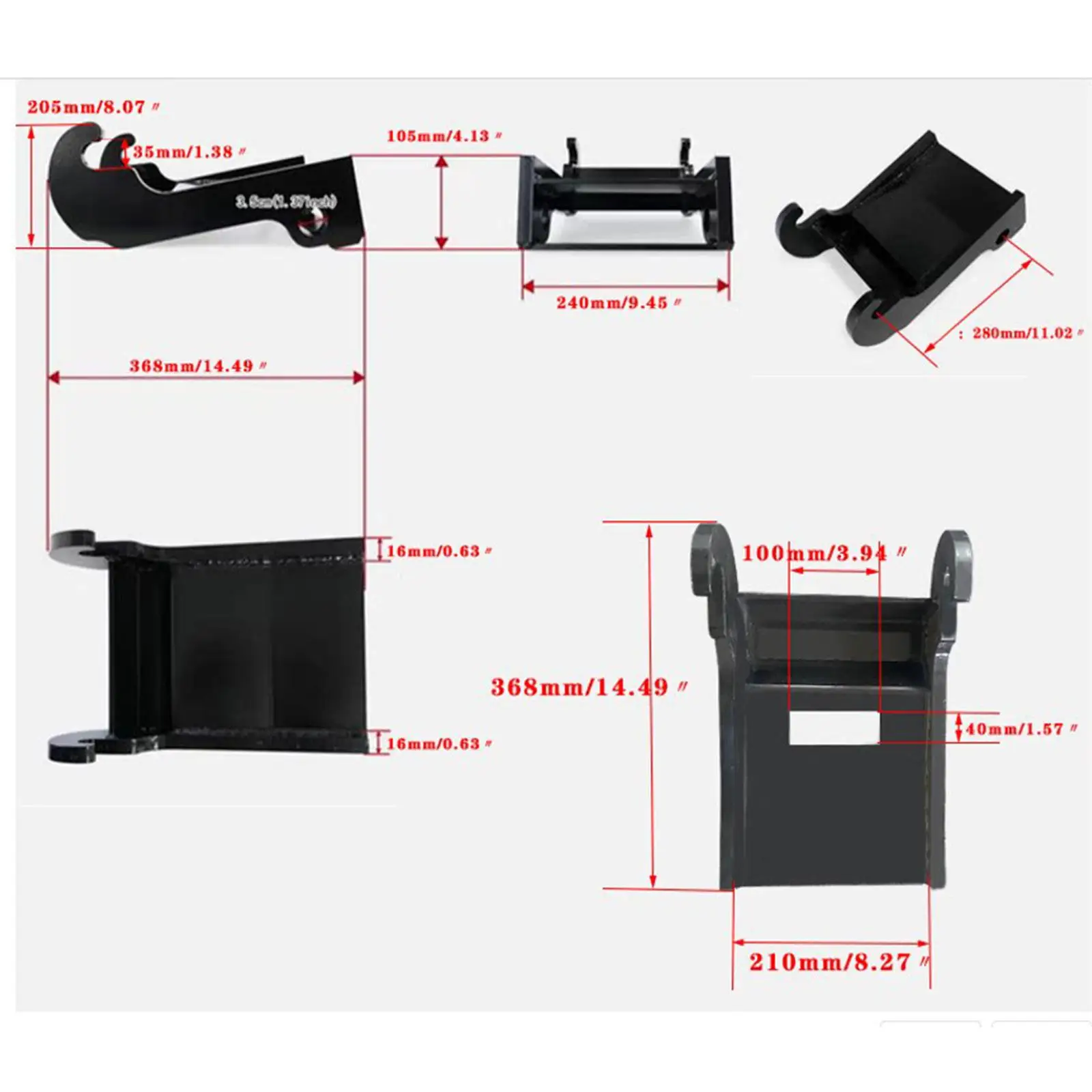 

X Change Coupler Bracket Heavy Duty Steel Quick Connect Excavator Attachment Part for E Series Models