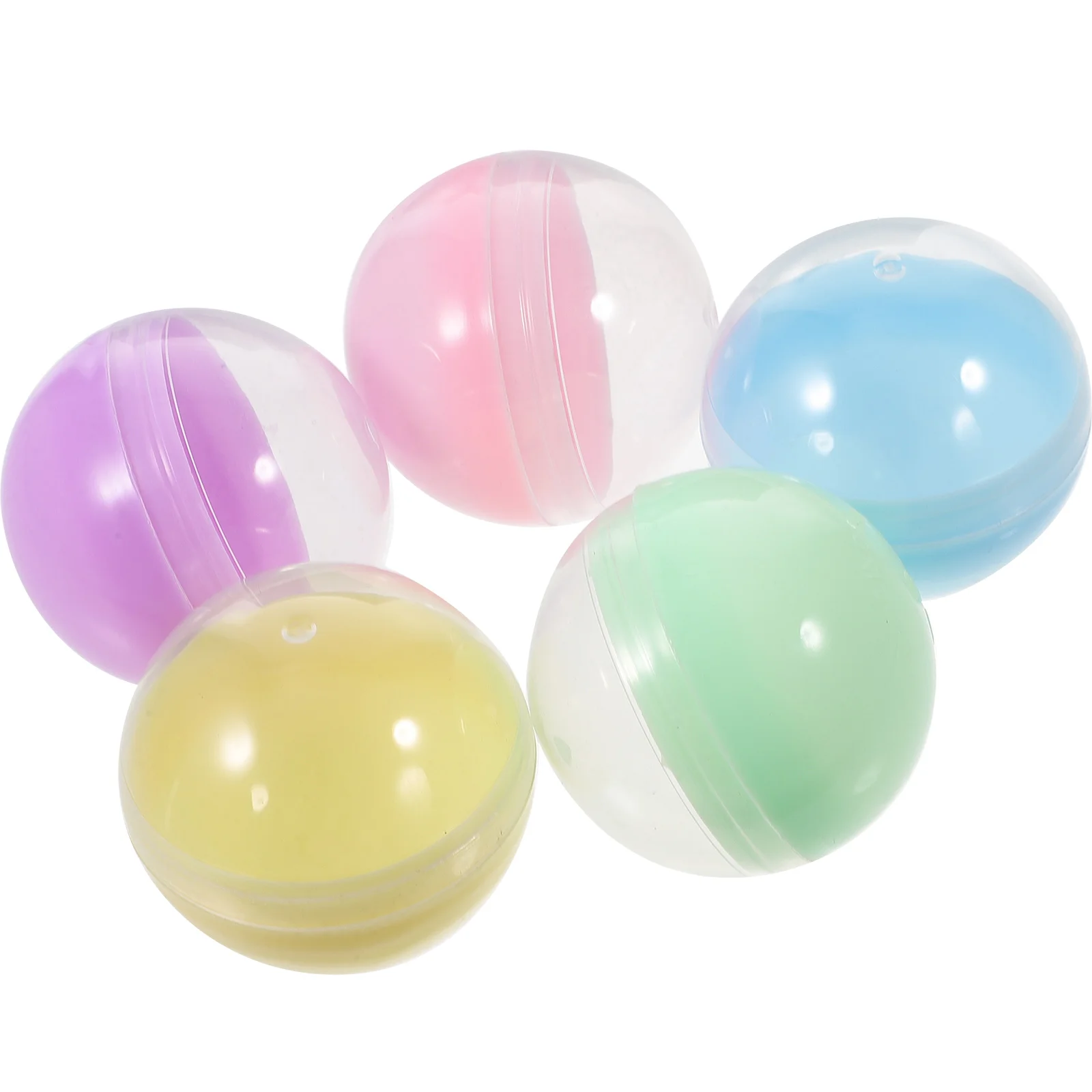 50 Pcs Macaron Shell Toy Fillable Round Balls Twisting Chewing Gum Empty Multi-function Pp Child Capsules