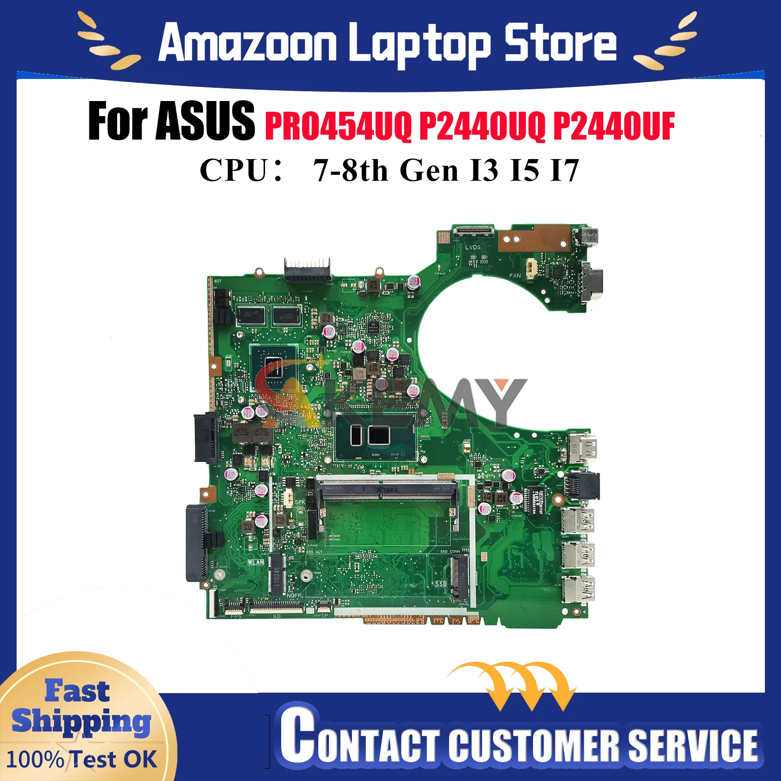 

P2440UQ Материнская плата для ноутбука ASUS ProArt P2440UQ PRO454UQ P2440U P2440UF Материнская плата для ноутбука с процессором I3 I5 I7 в порядке быстрая доставка