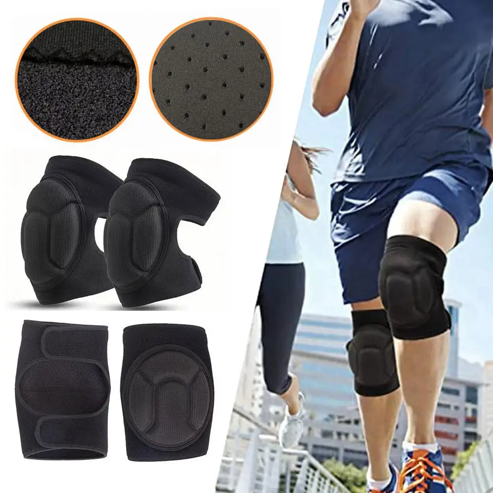 1Pair Thickened Protection Sports Kneepad Elastic Knee Fitness Support Gear Volleyball Basketball Protector Unisex Pads Bra Y6H8