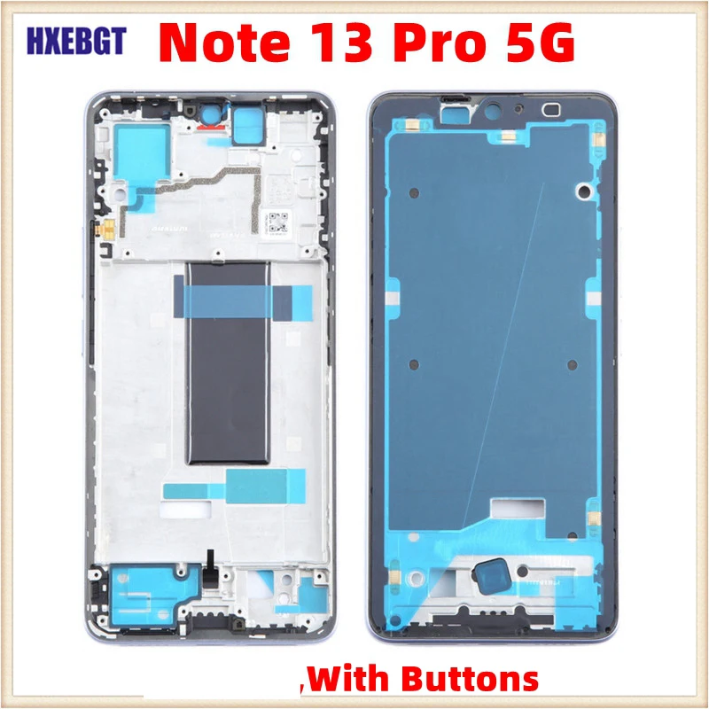 LCD Frame For Xiaomi Redmi Note 13 Pro 5G Front Frame Chassis Middle Housing Bezel + Side Buttons Repair Parts